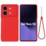 For Xiaomi Poco X6 Neo/Redmi Note 13R Pro Solid Color Liquid Silicone Dropproof Full Coverage Phone Case(Red)