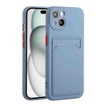 For iPhone 15 Card Slot Design Shockproof TPU Phone Case(Grey)