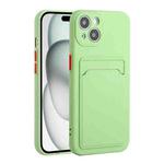 For iPhone 15 Card Slot Design Shockproof TPU Phone Case(Matcha Green)