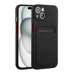 For iPhone 15 Card Slot Design Shockproof TPU Phone Case(Black)