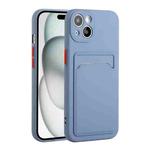 For iPhone 15 Plus Card Slot Design Shockproof TPU Phone Case(Grey)