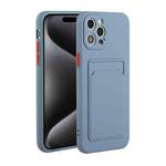 For iPhone 15 Pro Card Slot Design Shockproof TPU Phone Case(Grey)