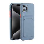 For iPhone 15 Pro Max Card Slot Design Shockproof TPU Phone Case(Grey)