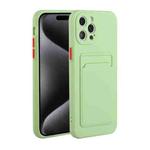 For iPhone 15 Pro Max Card Slot Design Shockproof TPU Phone Case(Matcha Green)