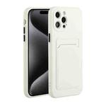 For iPhone 15 Pro Max Card Slot Design Shockproof TPU Phone Case(White)
