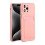 For iPhone 15 Pro Max Card Slot Design Shockproof TPU Phone Case(Pink)