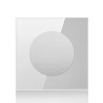 86mm Round LED Tempered Glass Switch Panel, Gray Round Glass, Style:One Open Multiple Control