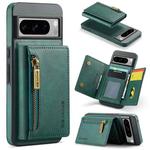 For Google Pixel 8 Pro DG.MING M5 Series Zip RFID Multi Card Detachable Leather Phone Case(Green)