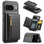 For Google Pixel 9 / 9 Pro DG.MING M5 Series Zip RFID Multi Card Detachable Leather Phone Case(Black)