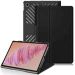 For Lenovo Tab Plus 11.5 TB351FU Custer Pure Color 3-folding Leather Tablet Case(Black)