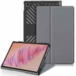 For Lenovo Tab Plus 11.5 TB351FU Custer Pure Color 3-folding Leather Tablet Case(Grey)