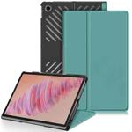 For Lenovo Tab Plus 11.5 TB351FU Custer Pure Color 3-folding Leather Tablet Case(Green)