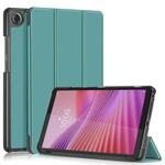 For Lenovo Tab One 8.7 / K9 2025 Custer Texture 3-Fold Holder Leather Smart Tablet Case(Green)