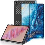 For Lenovo Tab Plus 11.5 TB351FU Custer Coloured Drawing 3-folding Leather Smart Tablet Case(Waves)