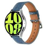 20mm Universal Denim Leather Buckle Watch Band(Light Blue)