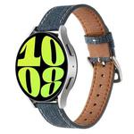 20mm Universal Denim Leather Buckle Watch Band(Dark Blue)