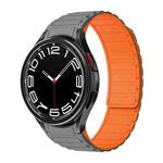 For Samsung Galaxy Watch 6 / 5 / 4 Magnetic Loop Silicone Watch Band(Grey Orange)