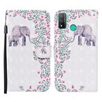 For Huawei P smart 2020 3D Painted Pattern Horizontal Flip Leather Case with Holder & Wallet & Card slot & Lanyard(Flower Elephant)