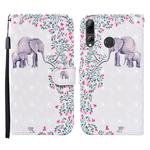 For Huawei P smart 2019 / Honor 10 Lite 3D Painted Pattern Horizontal Flip Leather Case with Holder & Wallet & Card slot & Lanyard(Flower Elephant)