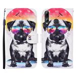 For Huawei P smart 2019 / Honor 10 Lite 3D Painted Pattern Horizontal Flip Leather Case with Holder & Wallet & Card slot & Lanyard(Glasses Dog)