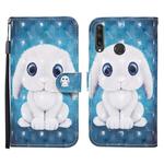For Huawei Y6p 3D Painted Pattern Horizontal Flip Leather Case with Holder & Wallet & Card slot & Lanyard(Rabbit)