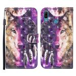 For Huawei Y6 (2019) / Honor 8A 3D Painted Pattern Horizontal Flip Leather Case with Holder & Wallet & Card slot & Lanyard(Wind Chime Wolf)