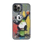 For iPhone 12 Pro Cartoon Animal Graffiti PC + TPU Phone Case(Panda)