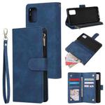 For Samsung Galaxy A31 Multifunctional Frosted Zipper Wallet Leather Phone Case(Blue)
