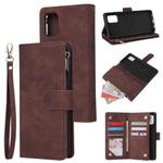 For Samsung Galaxy A31 Multifunctional Frosted Zipper Wallet Leather Phone Case(Coffee)