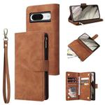 For Google Pixel 8 Multifunctional Multi-Card Wallet Phone Leather Case(Brown)