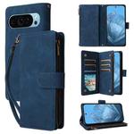 For Google Pixel 9 Multifunctional Multi-Card Wallet Phone Leather Case(Blue)