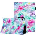 For Samsung Galaxy Tab A8 10.5 Painted Pattern Stitching Smart Leather Tablet Case(Bougainvillea)