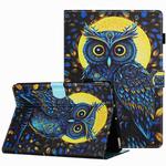 For Amazon Kindle Fire 7 2019 Painted Pattern Stitching Leather Tablet Case(Moonlight Eagle)