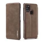 For Samsung Galaxy A21s LC.IMEEKE Hon Ancient Series Horizontal Flip Leather Case with Holder & Card Slot(Coffee)