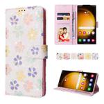 For Samsung Galaxy S24 Ultra 5G Bronzing Painting RFID Leather Case(Bloosoming Flower)