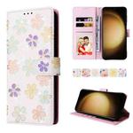 For Samsung Galaxy S24+ 5G Bronzing Painting RFID Leather Case(Bloosoming Flower)