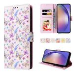 For Samsung Galaxy A55 Bronzing Painting RFID Leather Case(Pansies)