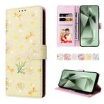 For Samsung Galaxy S24 FE 5G Bronzing Painting RFID Leather Case(Yellow Daisy)