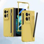 For OPPO Find N2 Integrated Skin Feel PC Phone Case with Pen / Pen Box(Yellow)