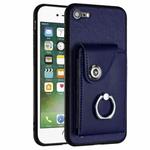 For iPhone SE 2022 / 2020 / 8 / 7 Organ Card Bag Ring Holder Phone Case(Blue)