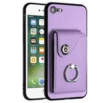 For iPhone SE 2022 / 2020 / 8 / 7 Organ Card Bag Ring Holder Phone Case(Purple)