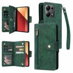 For Xiaomi Redmi Note 13 Pro 4G Rivet Buckle 9 Cards Three Fold Leather Phone Case(Green)