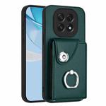 For OPPO A5 4G / F29 5G Organ Card Bag Ring Holder PU Phone Case(Green)