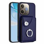 For OPPO A5 Energy / A5 Pro Global Organ Card Bag Ring Holder PU Phone Case(Blue)