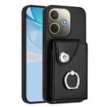 For OPPO A5 Energy / A5 Pro Global Organ Card Bag Ring Holder PU Phone Case(Black)