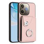 For OPPO A5 Energy / A5 Pro Global Organ Card Bag Ring Holder PU Phone Case(Pink)