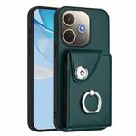 For OPPO A5 Energy / A5 Pro Global Organ Card Bag Ring Holder PU Phone Case(Green)
