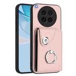 For OPPO Find X8s Organ Card Bag Ring Holder PU Phone Case(Pink)