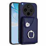 For OPPO Find X8s+ Organ Card Bag Ring Holder PU Phone Case(Blue)