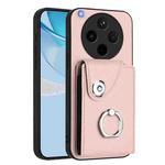 For OPPO Find X8s+ Organ Card Bag Ring Holder PU Phone Case(Pink)